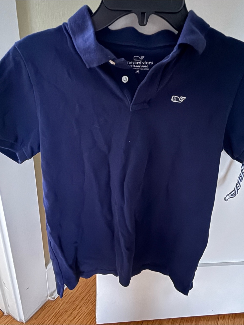 Vineyard Vines Boys Navy Polo with White Whale Patch